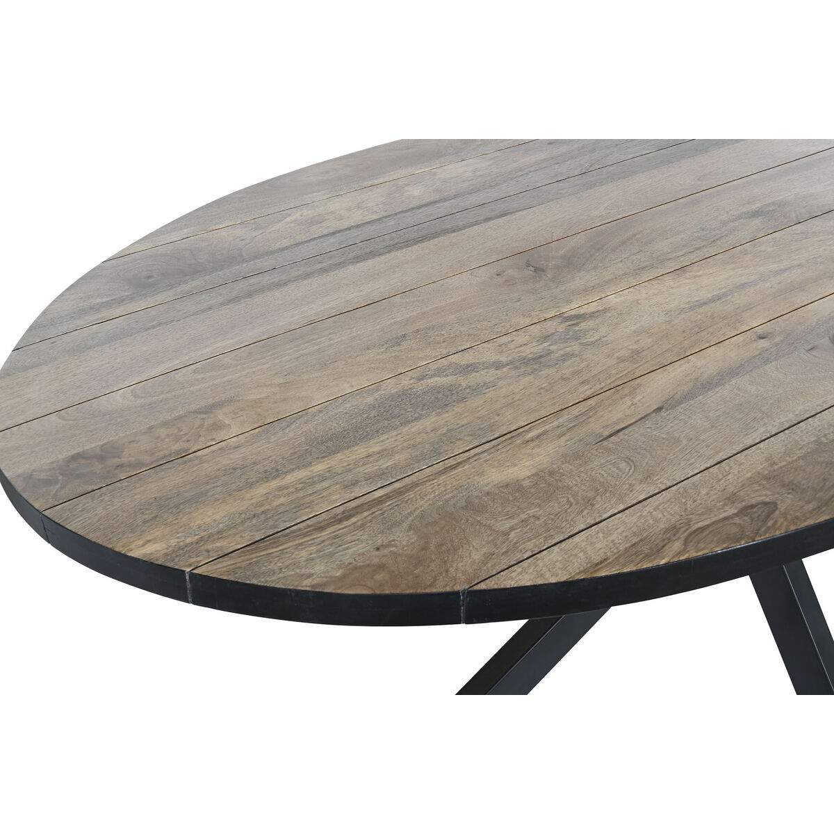 Matsalsbord DKD Home Decor Svart Naturell Metall Mangoträ 200 x 100 x 76 cm - 5