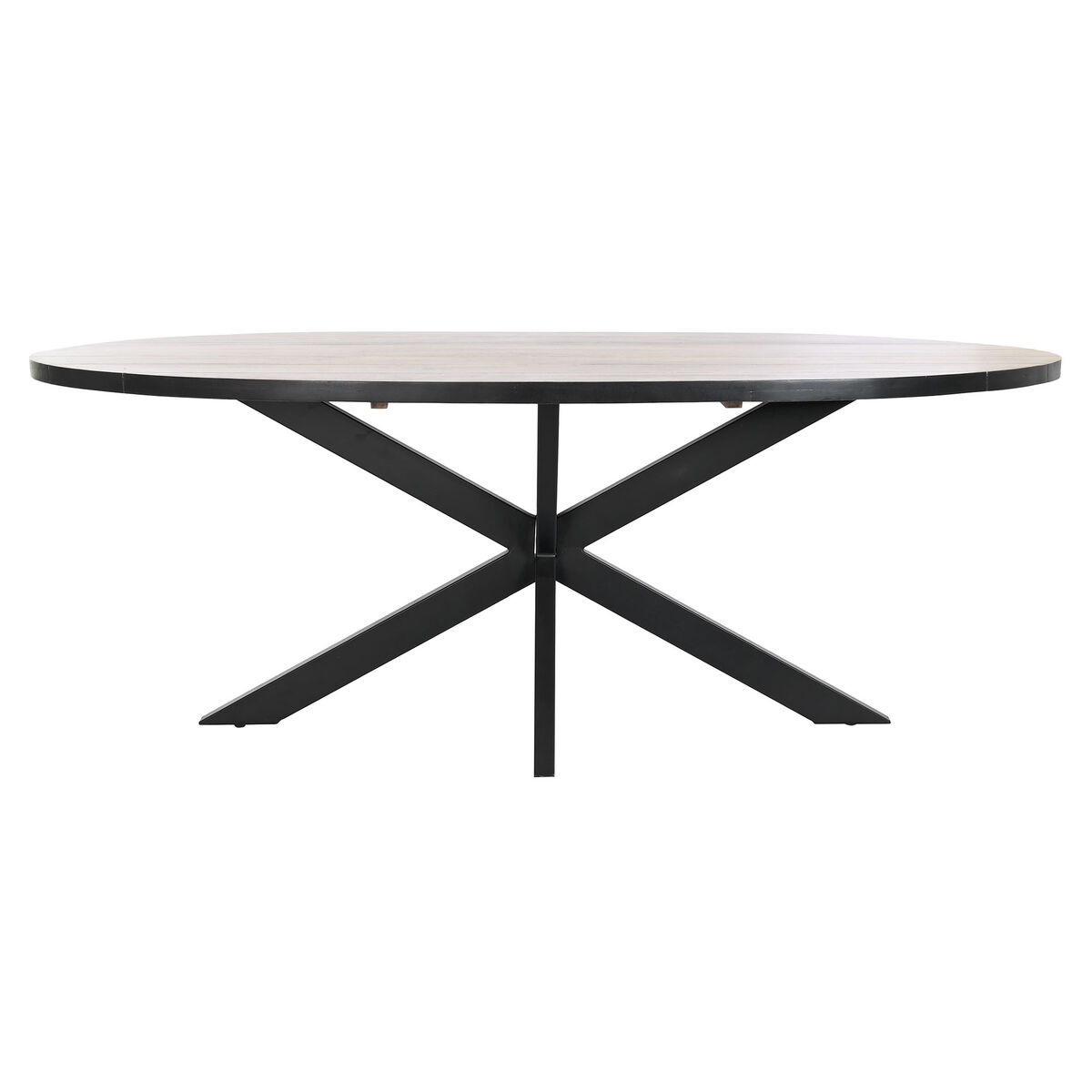 Matsalsbord DKD Home Decor Svart Naturell Metall Mangoträ 200 x 100 x 76 cm - 6