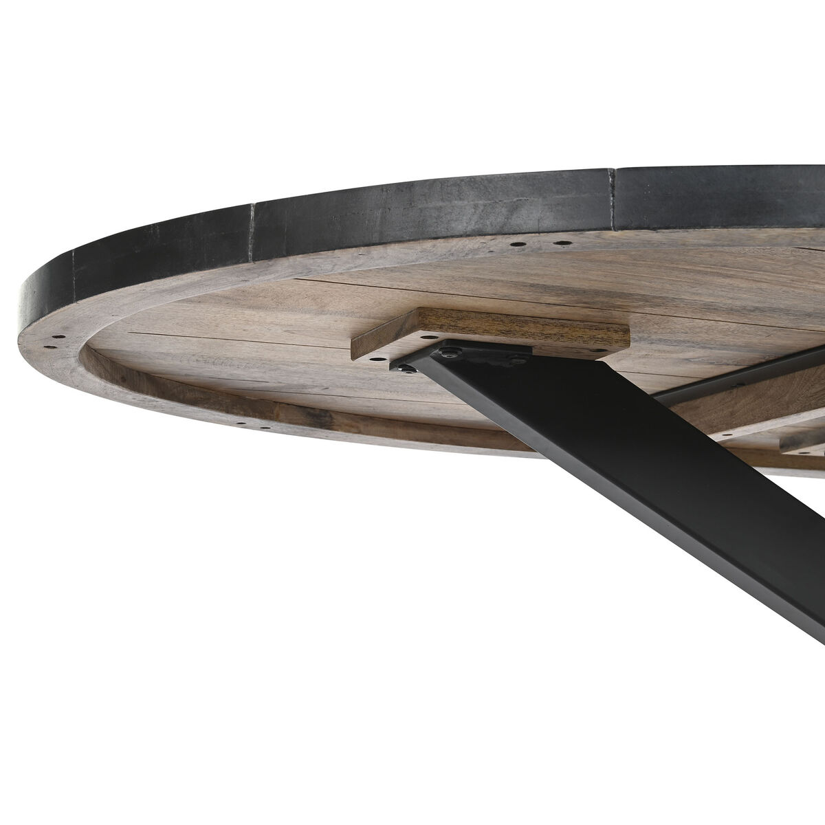 Matsalsbord DKD Home Decor Svart Naturell Metall Mangoträ 200 x 100 x 76 cm - 2