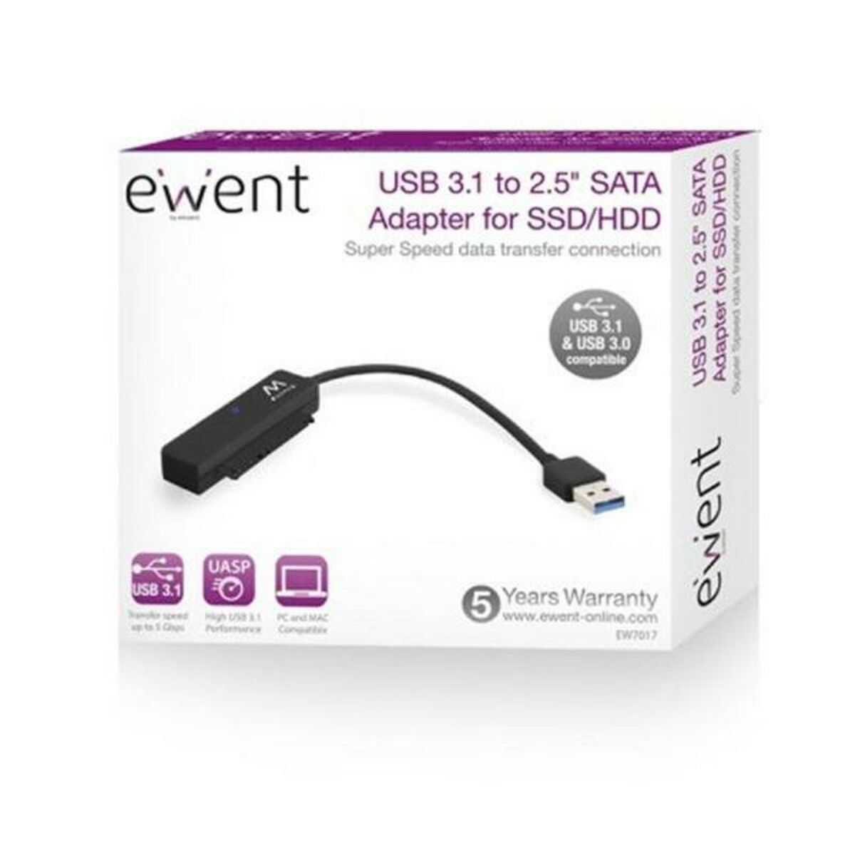 USB till SATA-hårddiskadapter Ewent EW7017 2,5" USB 3.0