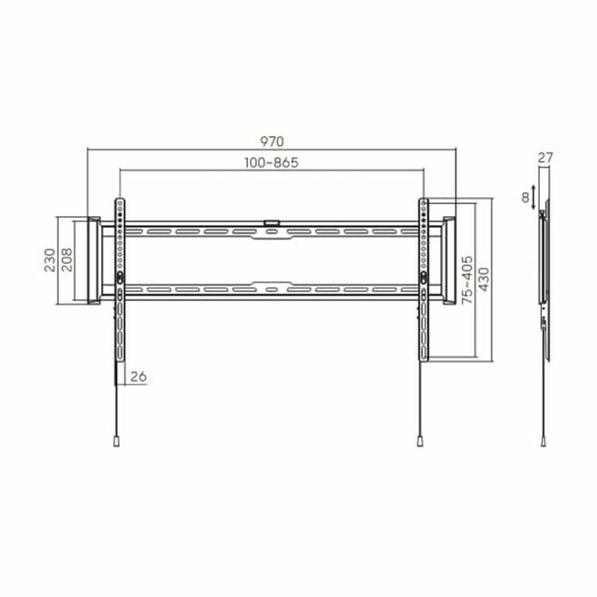 TV-fäste Aisens 43" 90" 75 Kg - 7