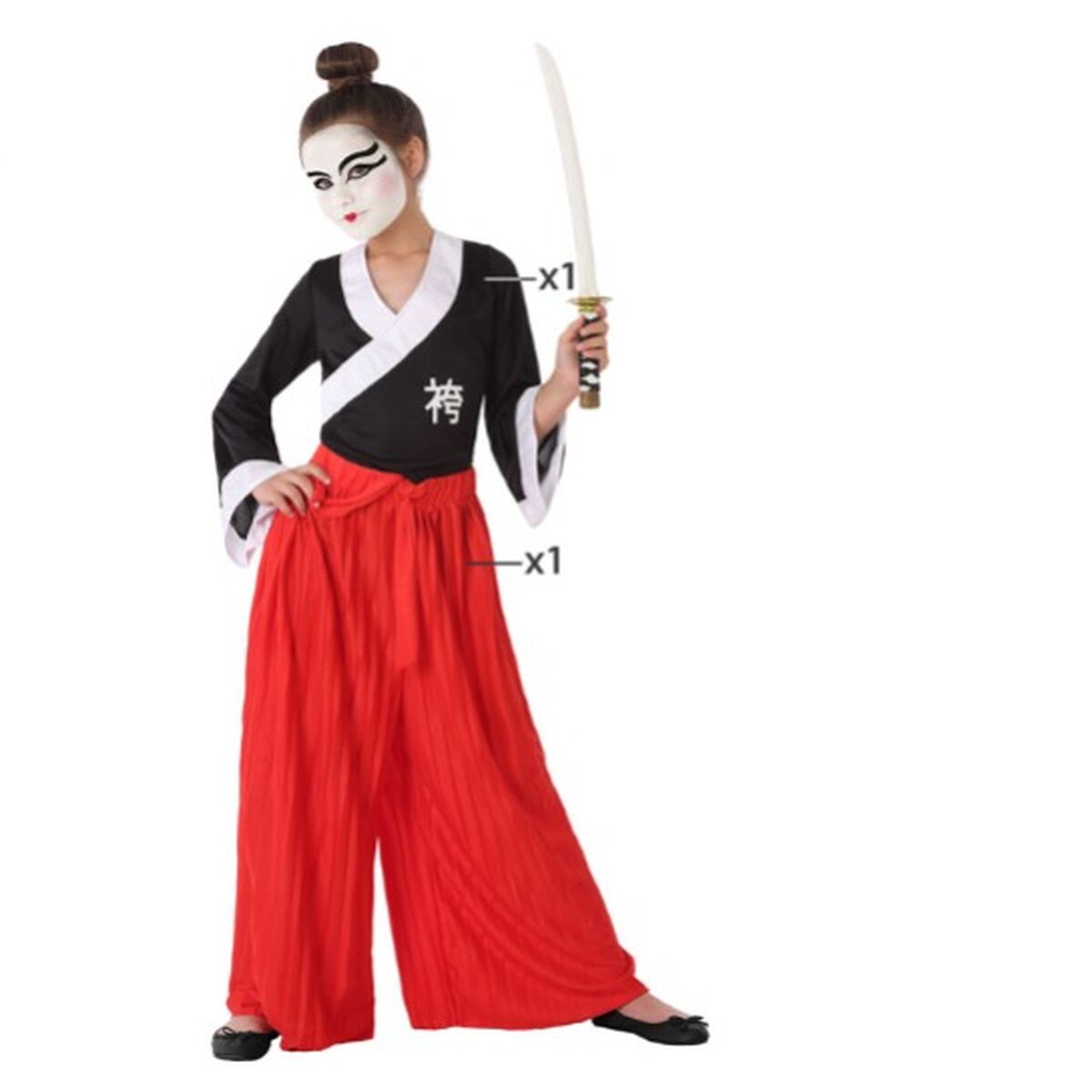 Maskeraddräkt för barn Röd Japanska Flicka
