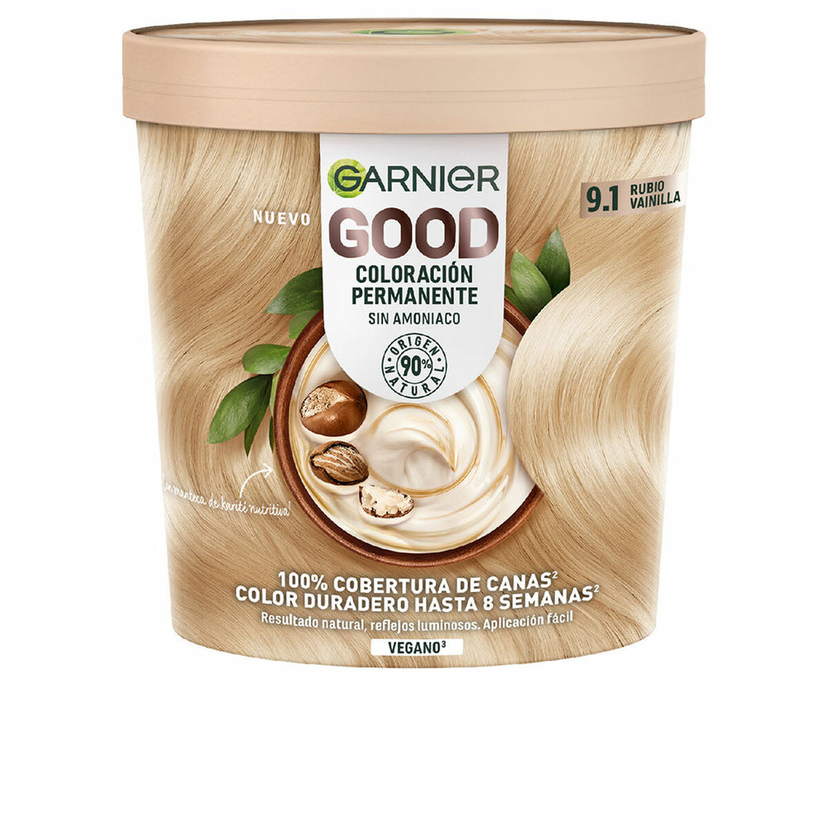 Permanent färg Garnier Good Blont Nº 9.1 Nº 9.1 Rubio Vainilla 217 ml (1 antal)
