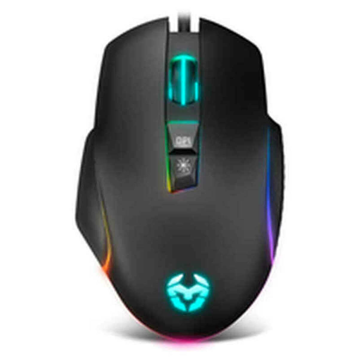 Spelmus med LED Krom NXKROMKEOS Svart 6400 dpi