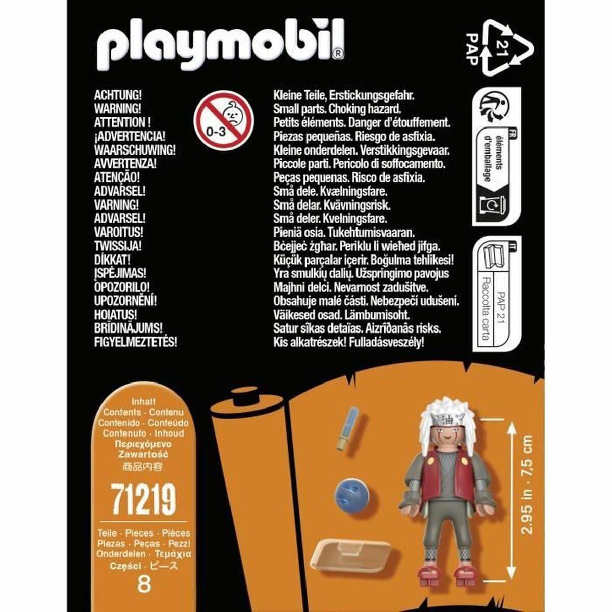 Playset Playmobil Naruto Shippuden - Jiraiya 71219 8 Delar - 2
