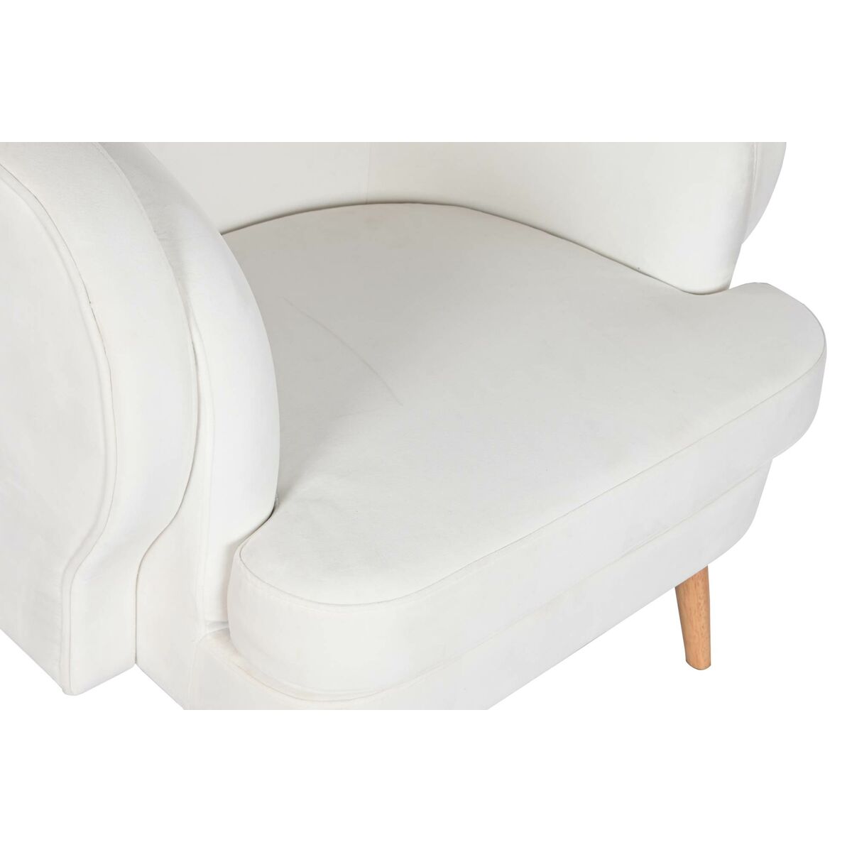 Fåtölj DKD Home Decor Vit Naturell Trä 91 x 80 x 78 cm - 7