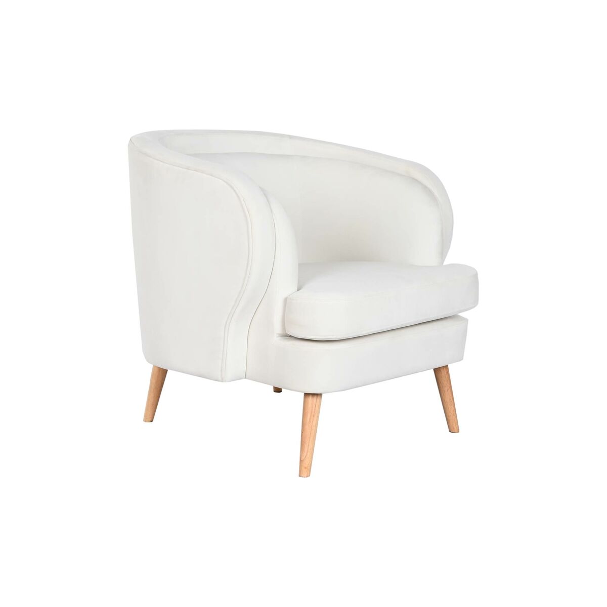 Fåtölj DKD Home Decor Vit Naturell Trä 91 x 80 x 78 cm - 8