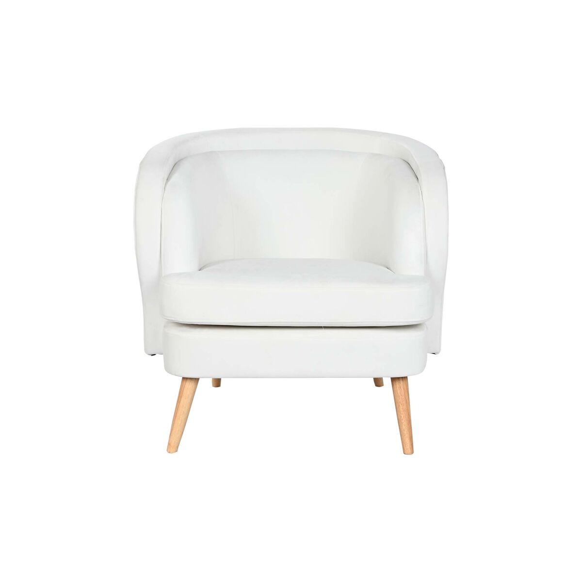 Fåtölj DKD Home Decor Vit Naturell Trä 91 x 80 x 78 cm - 5