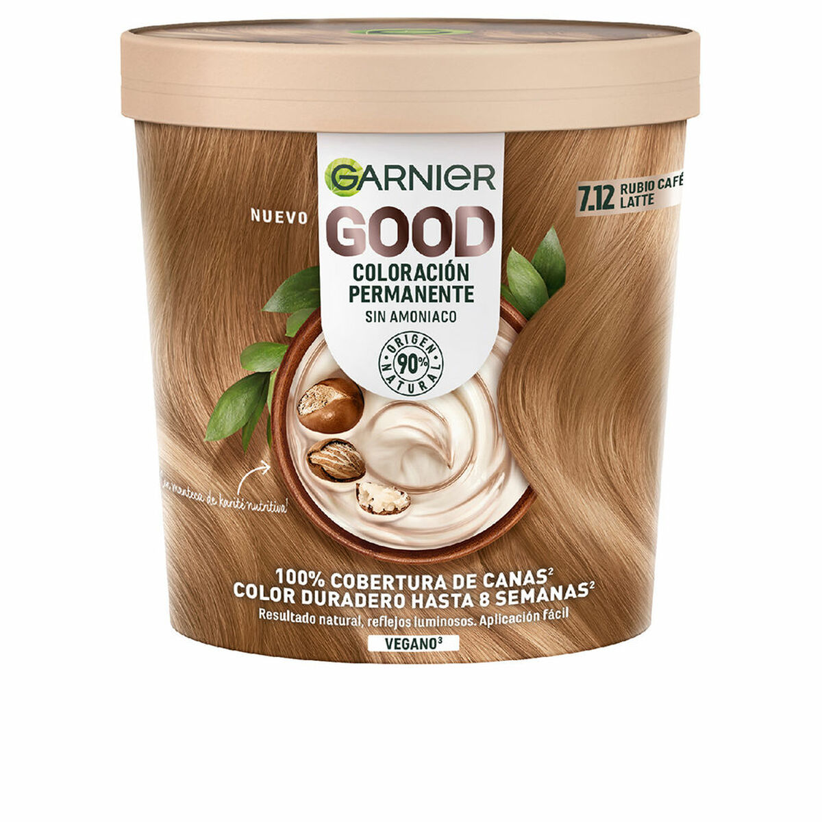 Permanent färg Garnier Good Café Latte Blont Nº 7.12 Nº 7.12 Rubio Cafe Latte 217 ml (1 antal)