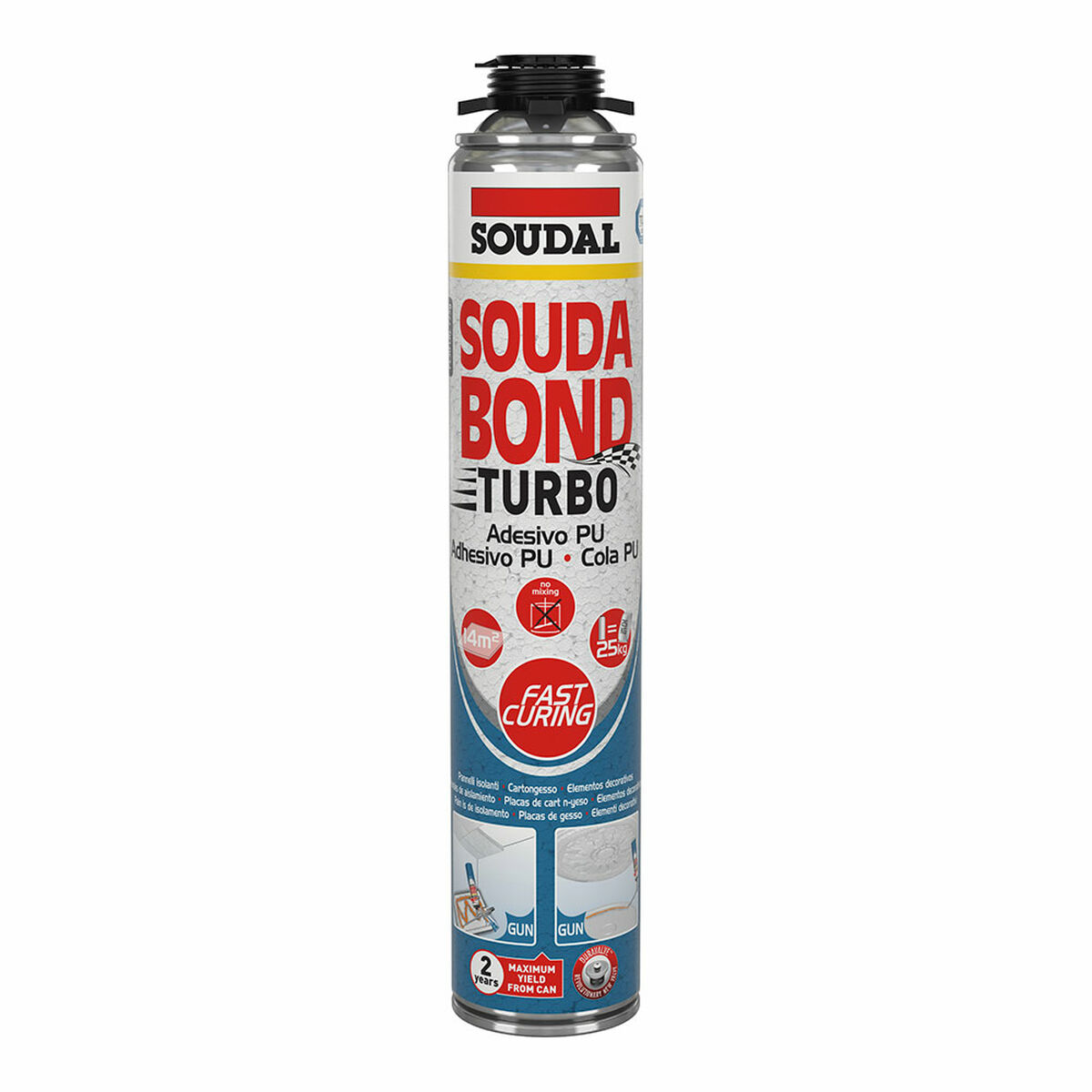Skum Soudal SoudaBond Turbo Polyuretan Pistol 750 ml - 2