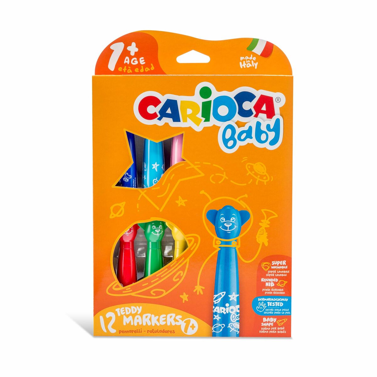 Tuschpennor Carioca Teddy Marker 1+ Multicolour 12 Delar - 5