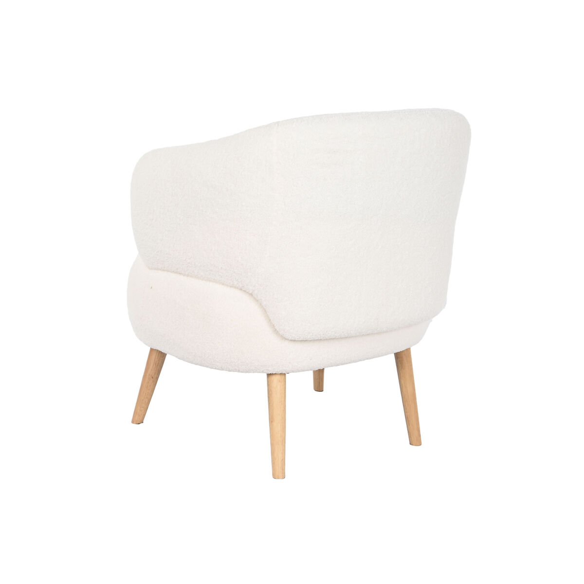 Fåtölj DKD Home Decor Vit Naturell Trä 70 x 70 x 80 cm - 3