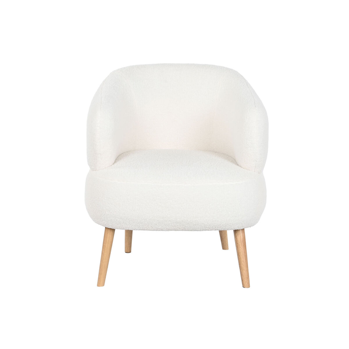 Fåtölj DKD Home Decor Vit Naturell Trä 70 x 70 x 80 cm - 4