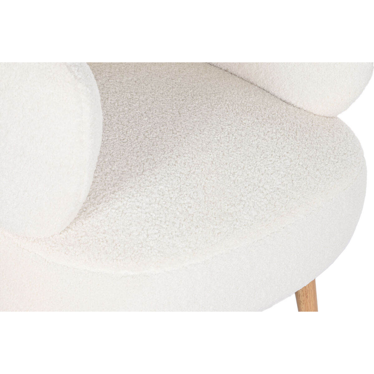 Fåtölj DKD Home Decor Vit Naturell Trä 70 x 70 x 80 cm - 8