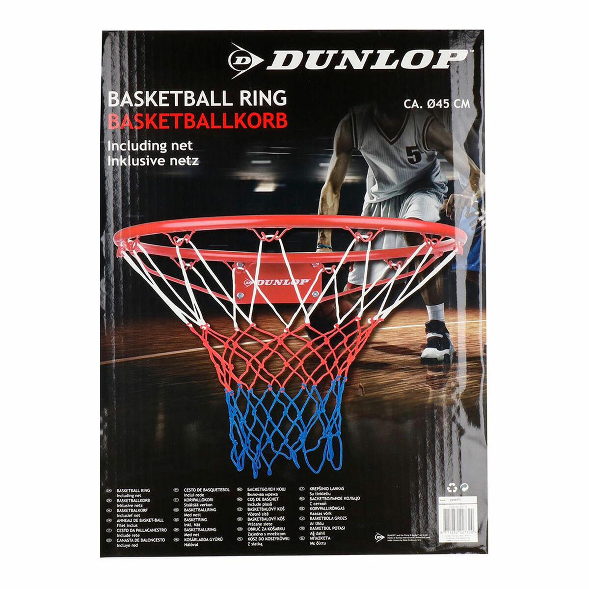 Basketkorg Dunlop Blå Vit Röd Ø 45 cm - 3