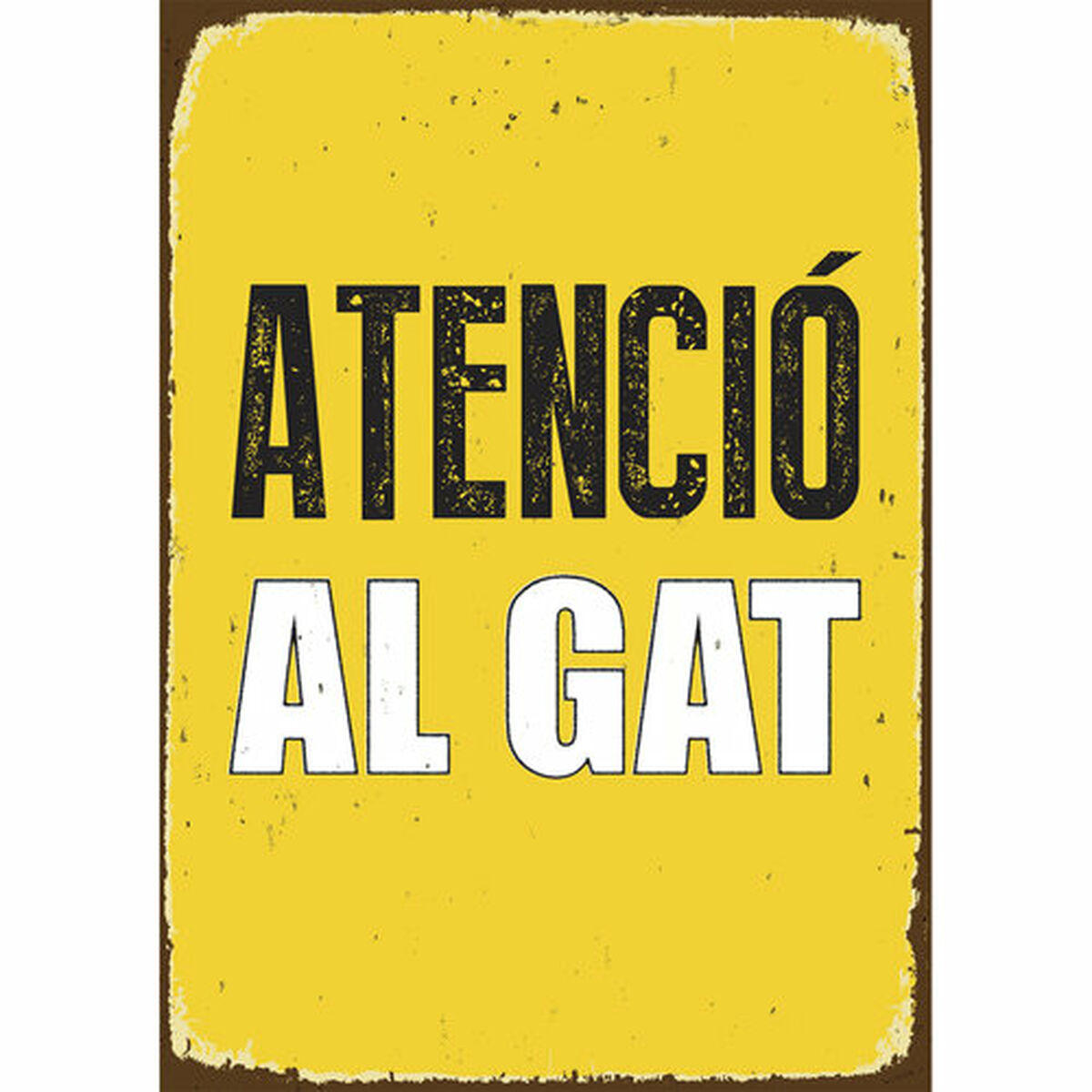 Skylt Magnet & Steel Atenció al Gat 14,8 x 21 cm