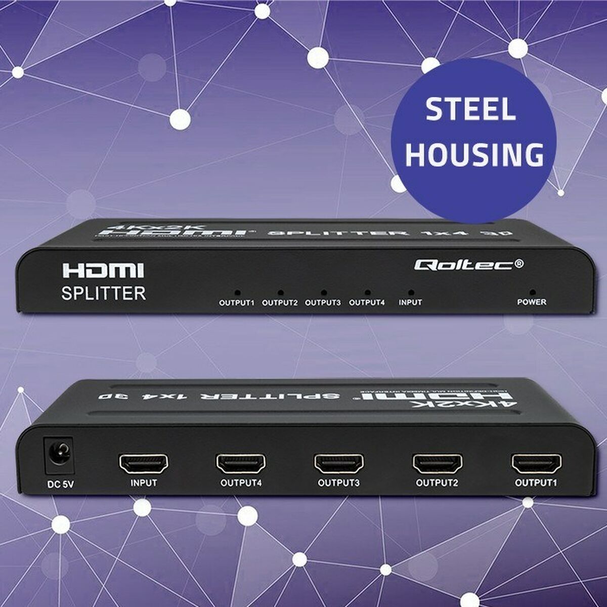 HDMI-Brytare Qoltec 51798 Svart - 8