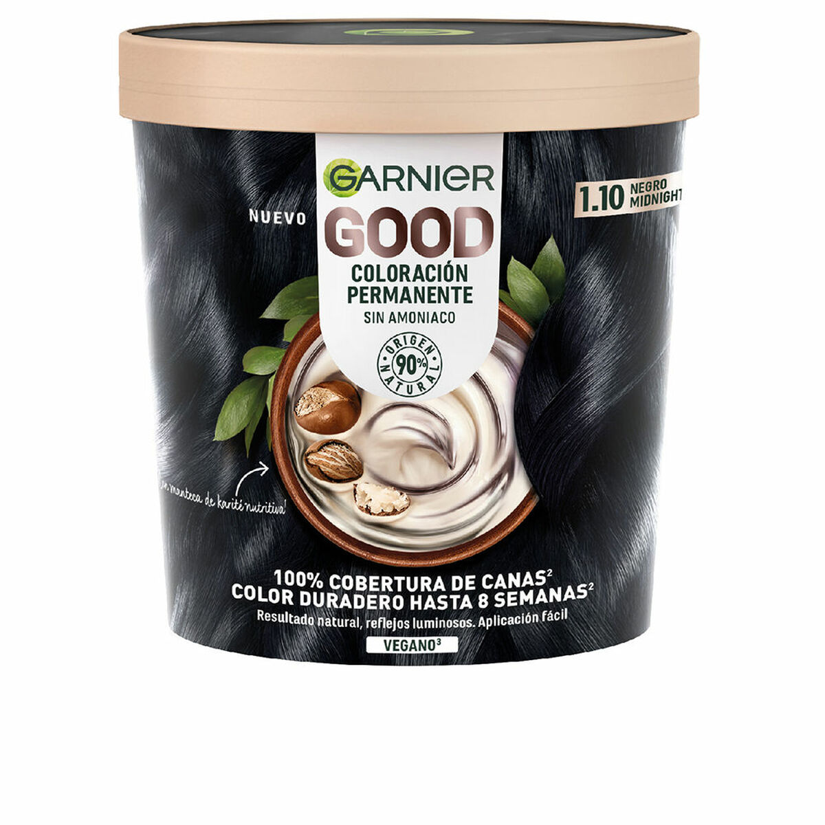 Permanent hårfäg - creme Garnier Good Nº 1.10 Negro Midnight Nº 1.10-Negro 217 ml