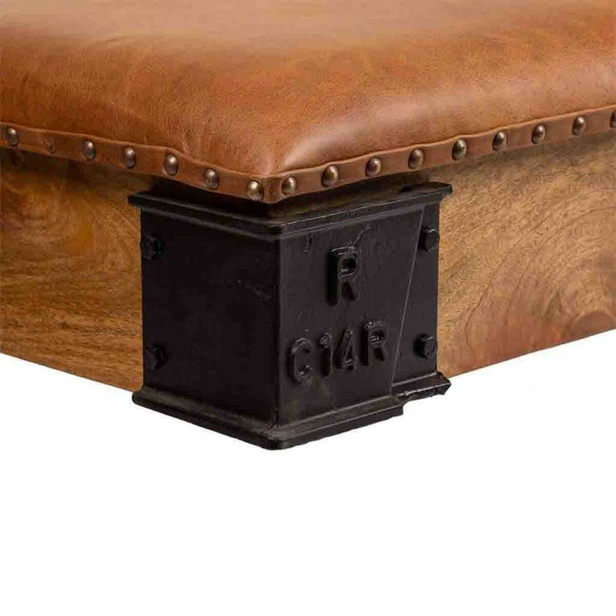 Soffbord Alexandra House Living Läder Trä Järn 90 x 52 x 165 cm - 7