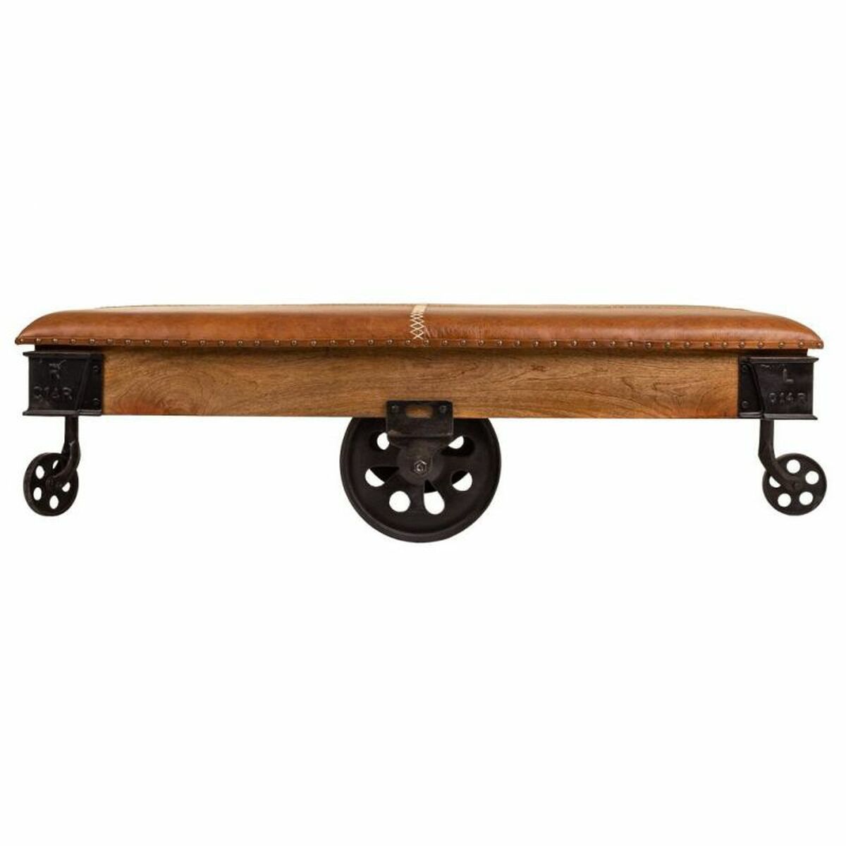 Soffbord Alexandra House Living Läder Trä Järn 90 x 52 x 165 cm - 5