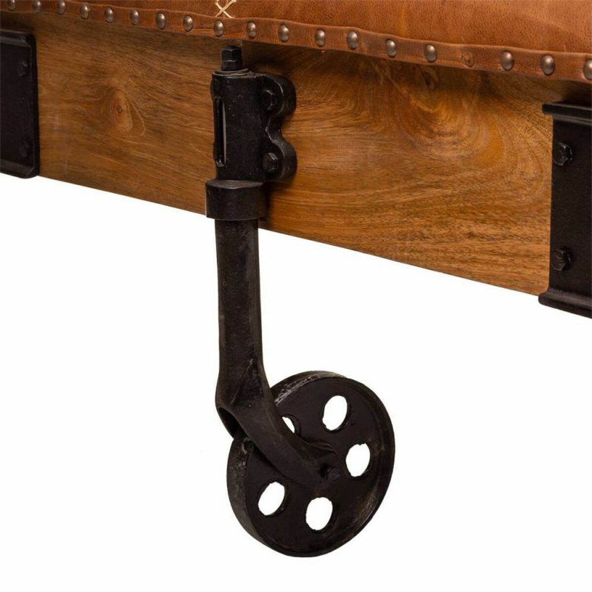 Soffbord Alexandra House Living Läder Trä Järn 90 x 52 x 165 cm - 6