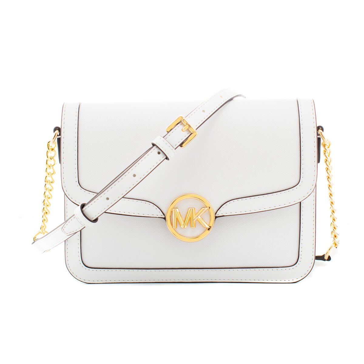 Axelväska Michael Kors Leida Vit 23 x 16 x 7 cm