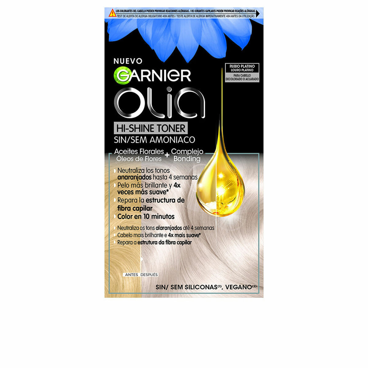 Semipermanent hårfärg Garnier Olia Hi-Shine Toner Nº 10.01 Platinablont 3 Delar (1 antal)