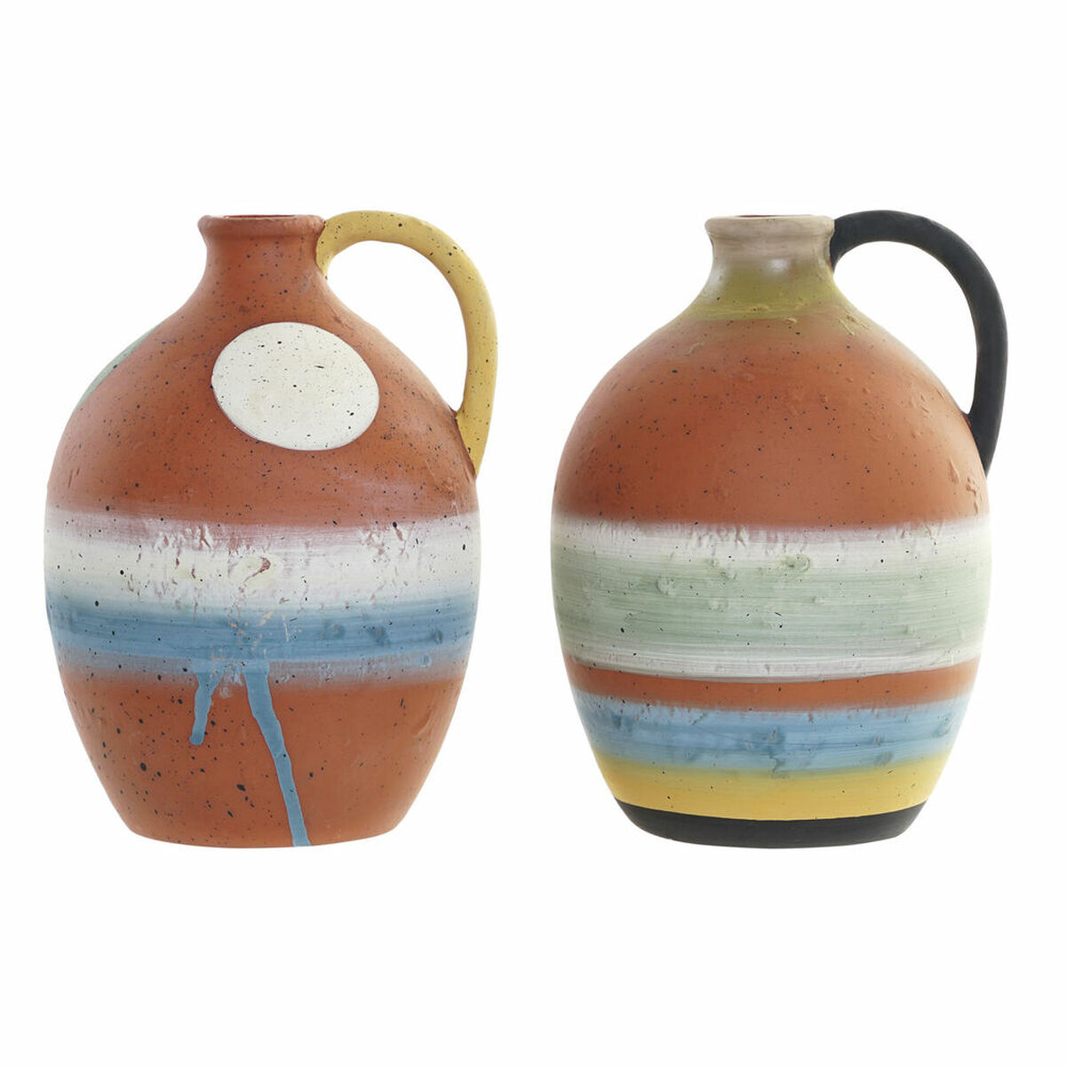Vas DKD Home Decor Multicolour Terrakota n 14,5 x 14 x 20 cm (2 antal) - 4