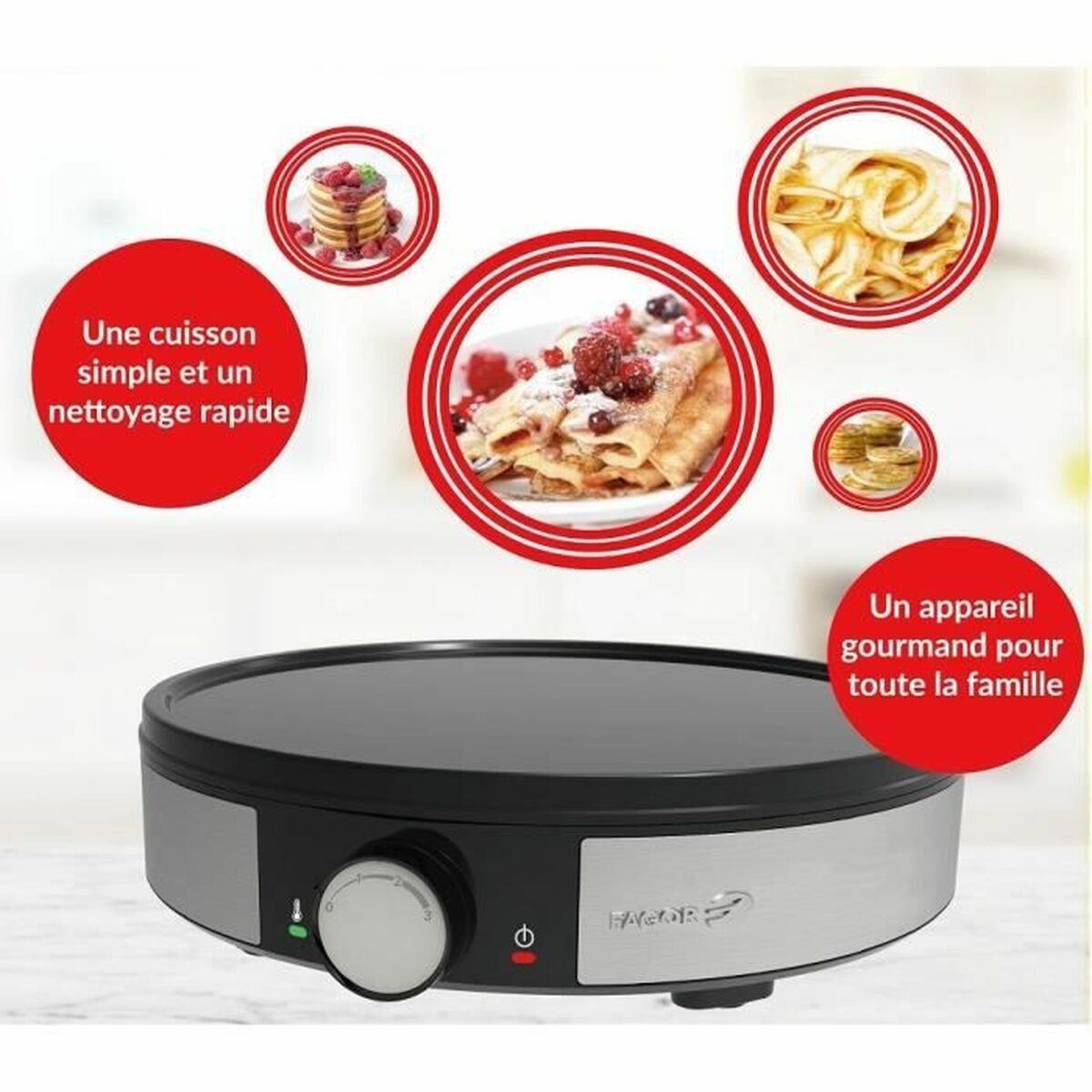 Pannkaksmaskin Fagor 1200 W Svart - 2