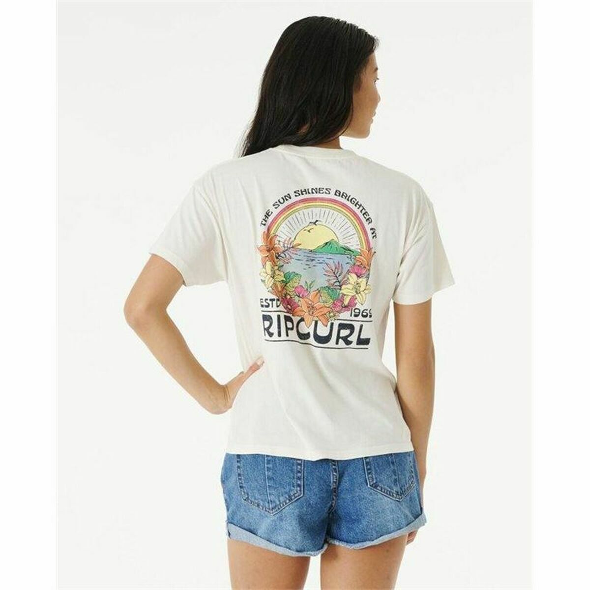 T-shirt med kortärm Rip Curl Sun Relaxed Vit - 5