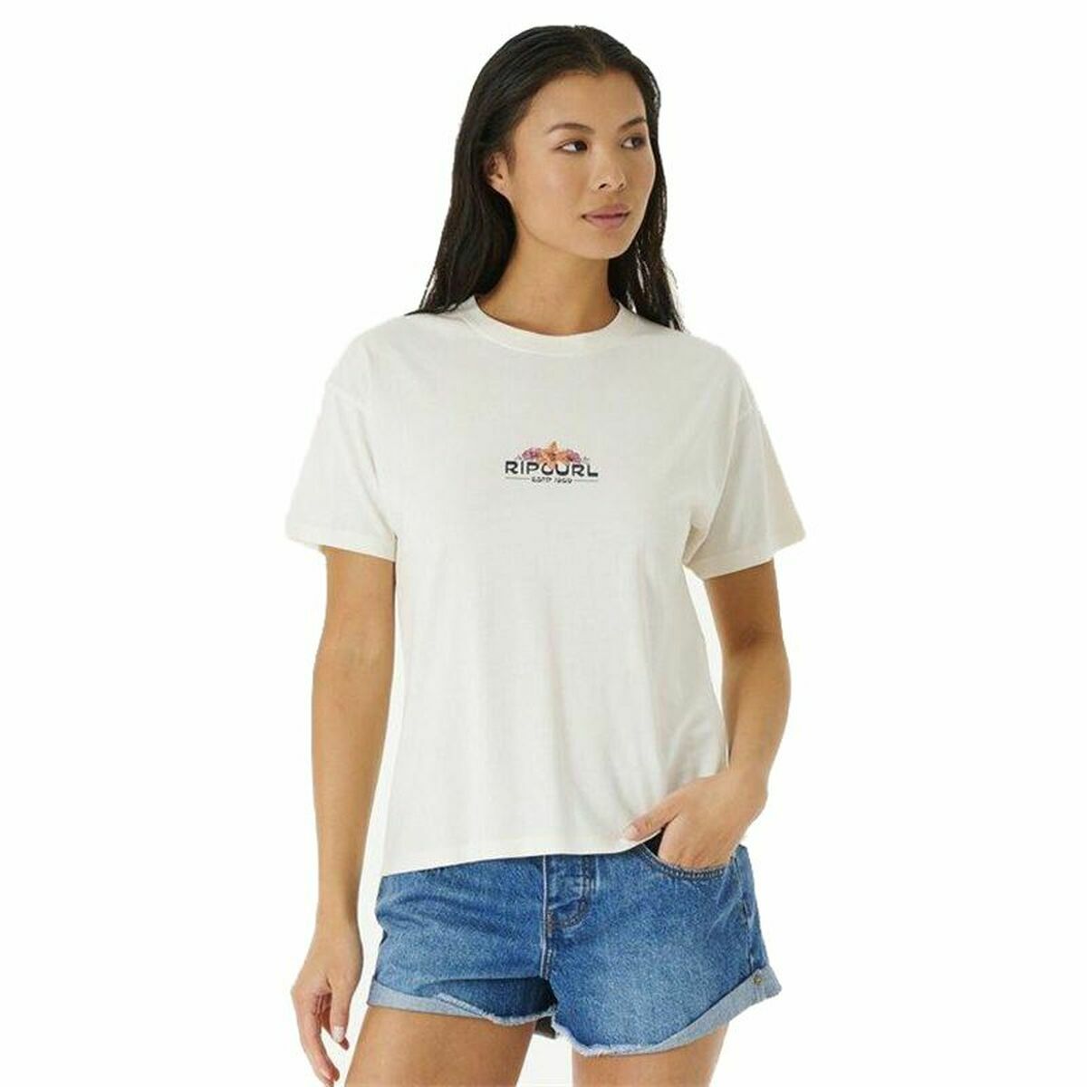 T-shirt med kortärm Rip Curl Sun Relaxed Vit - 6