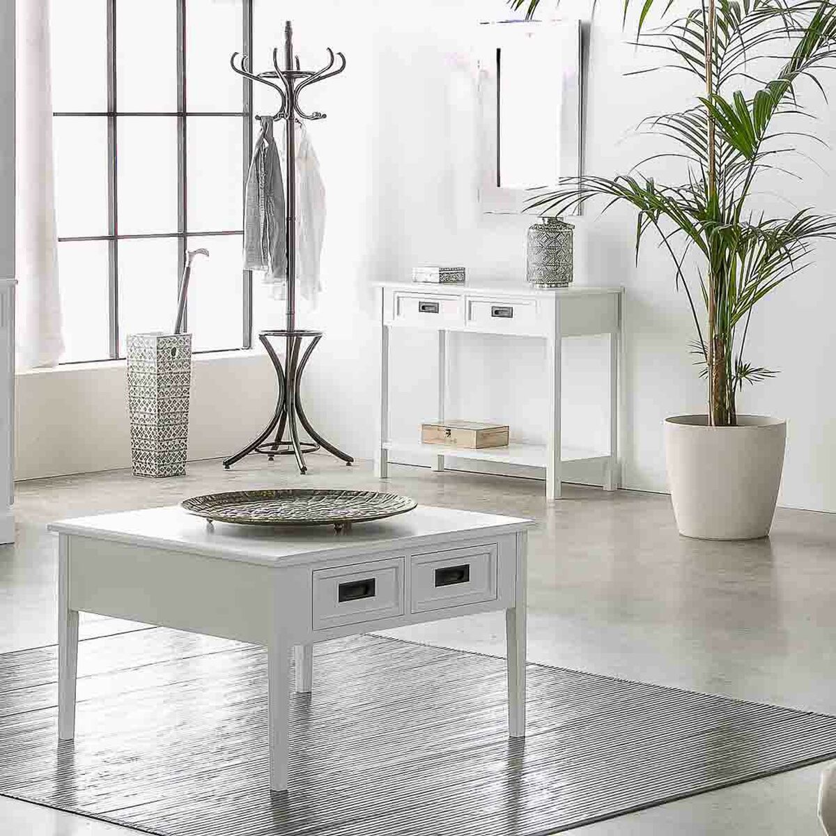 Soffbord Alexandra House Living Vit Furu Trä MDF 80 x 50 x 80 cm - 3