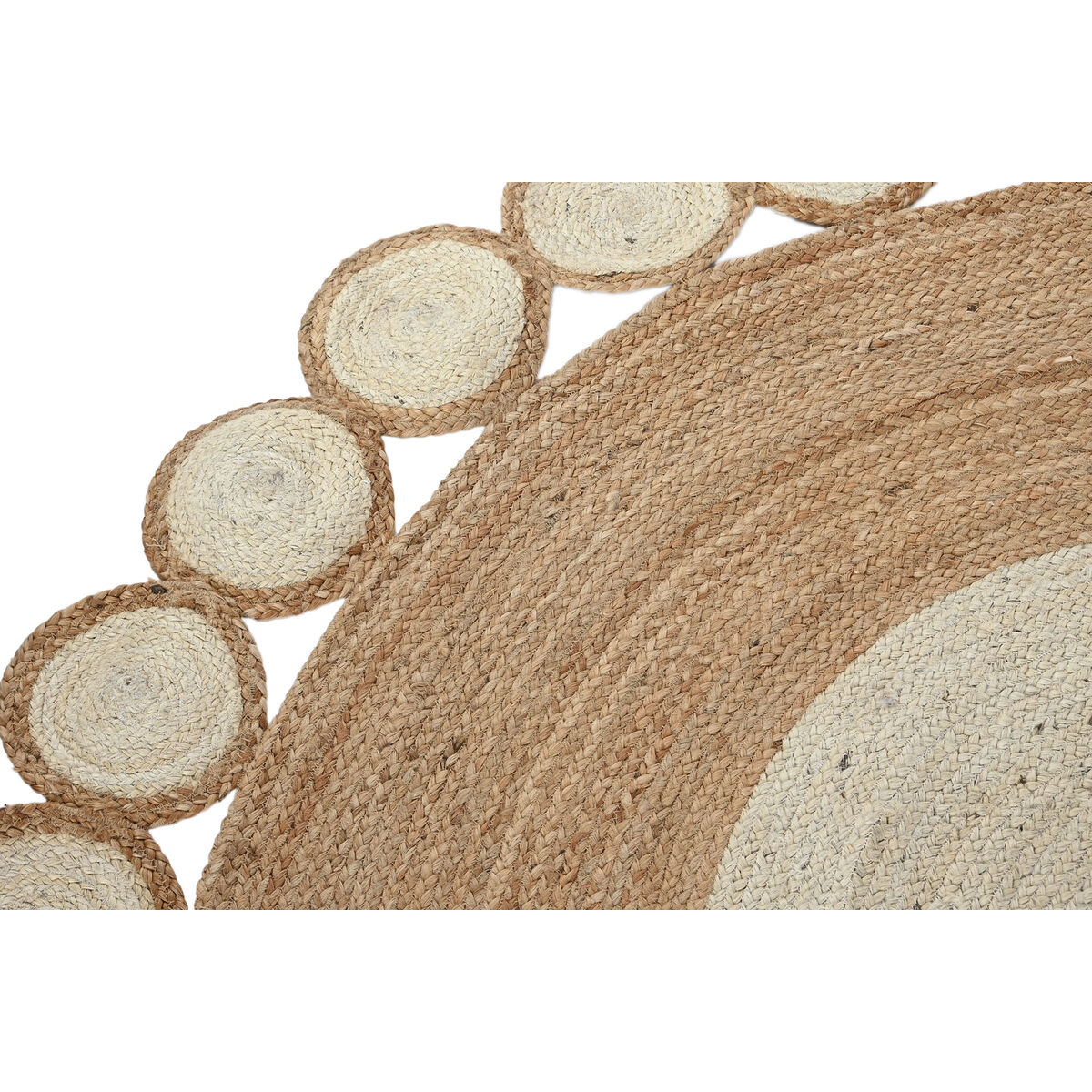 Matta Home ESPRIT Vit Brun 200 x 200 x 1 cm - 6