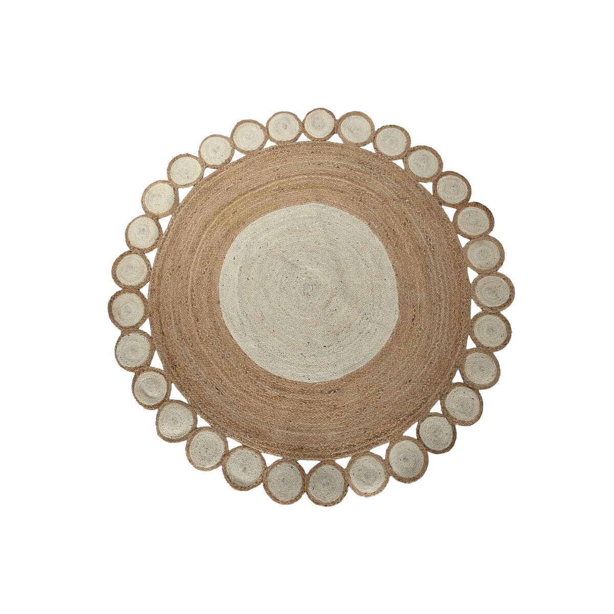 Matta Home ESPRIT Vit Brun 200 x 200 x 1 cm - 3