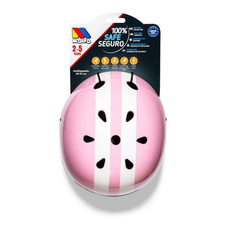 Hjälm för barn Moltó Rosa Vit 48-53 cm - 3