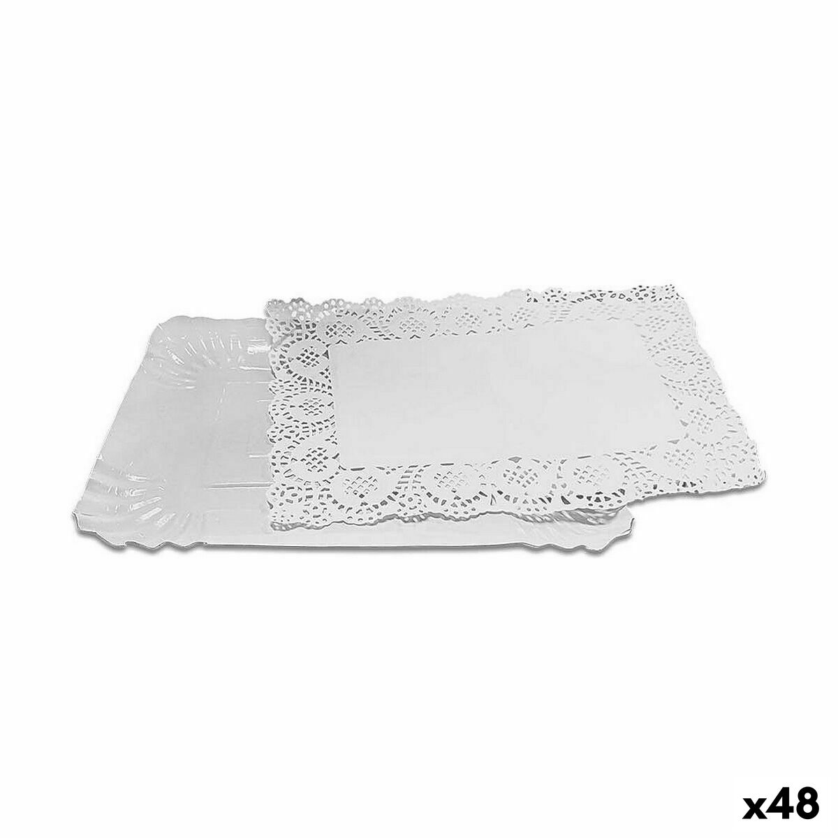 Kakfat Algon Vit 18,5 x 25,5 x 1,5 cm (3 Delar) (48 antal)