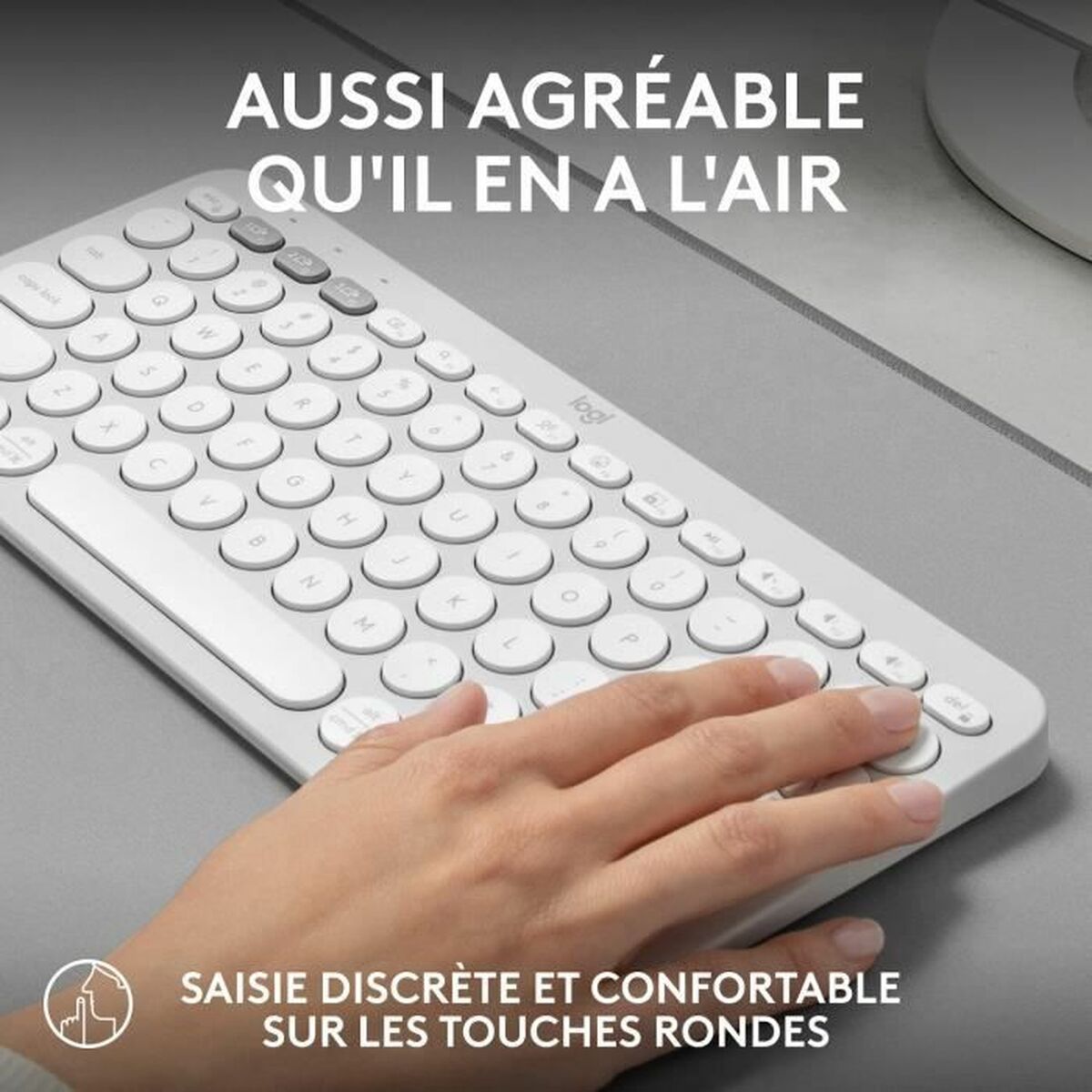 Bluetooth-tangentbord med tabletthållare Logitech K380 Franska Vit AZERTY - 3
