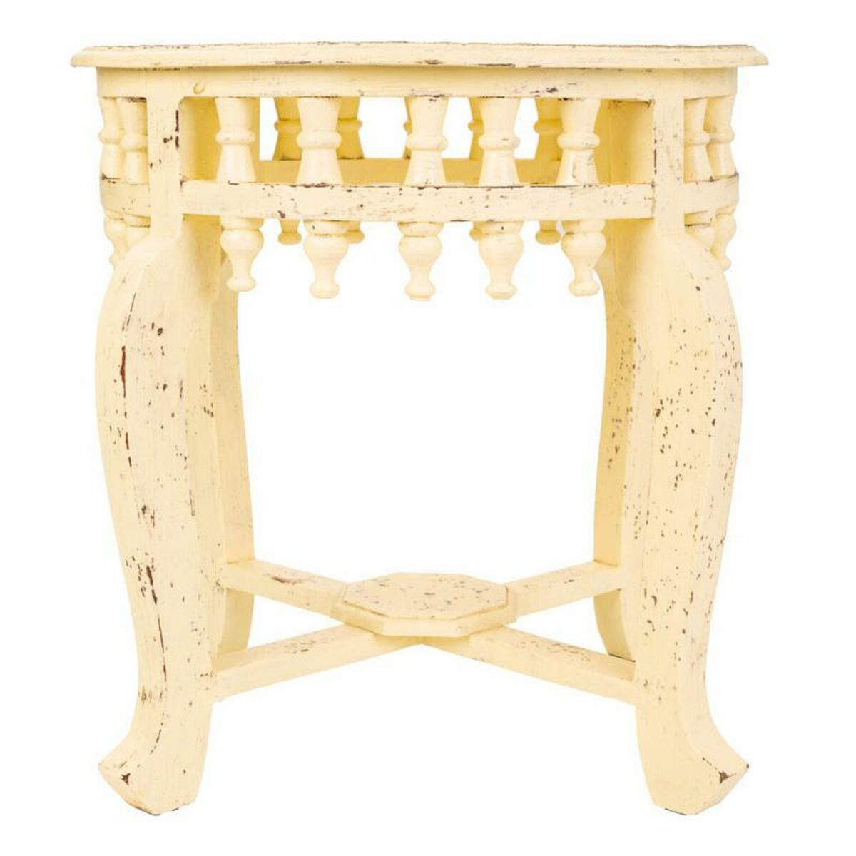 Soffbord Alexandra House Living Elfenben Mässing Mangoträ Trä MDF 45 x 52 x 45 cm - 2