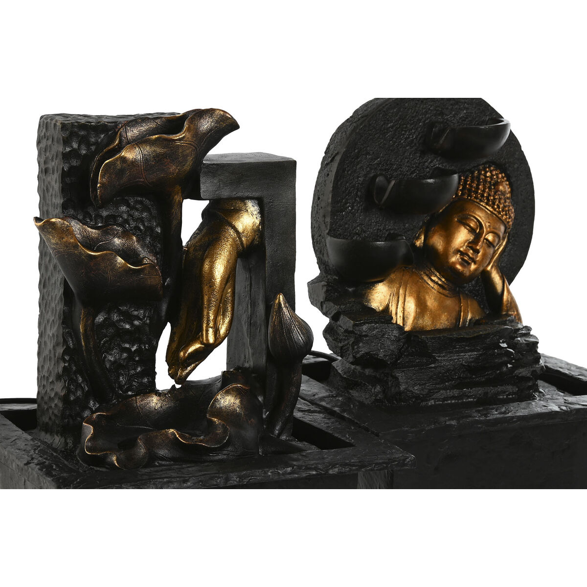 Trädgårdsfontän Home ESPRIT Harts Buddha Orientalisk 21 x 19 x 27 cm (2 antal) - 4