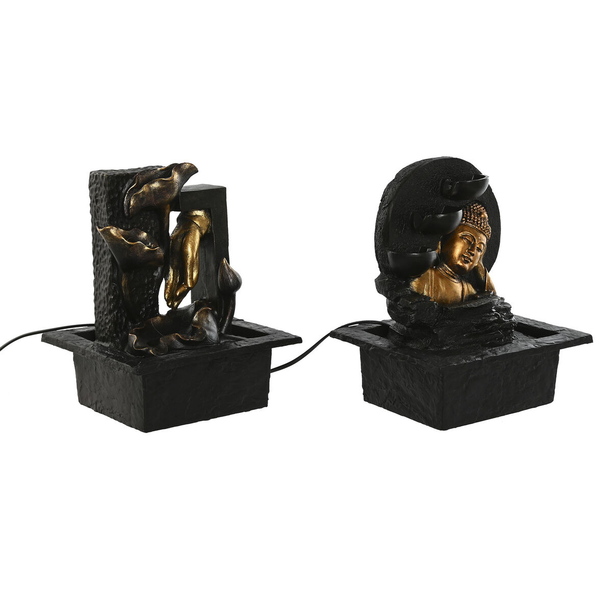Trädgårdsfontän Home ESPRIT Harts Buddha Orientalisk 21 x 19 x 27 cm (2 antal) - 3