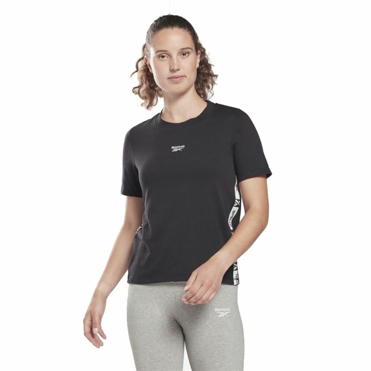 T-shirt med kortärm Dam Reebok Tape Pack Svart - 2