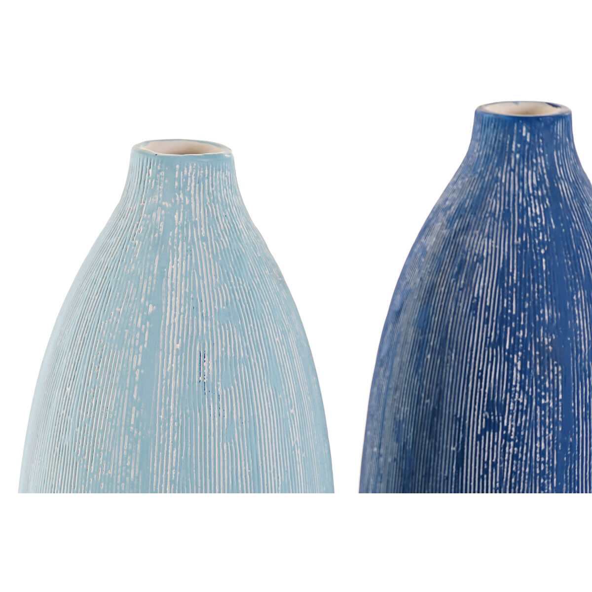 Vas DKD Home Decor Blå Himmelsblå Marinblå Dolomite Medelhavs Antikbehandlad 11 x 11 x 36 cm (2 antal) - 3