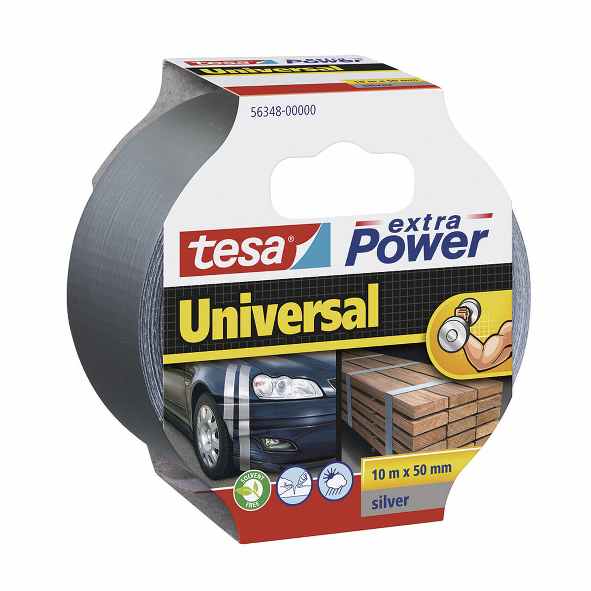 Silvertejp TESA Extra Power Universal 10 m x 50 mm Silvrig - 3
