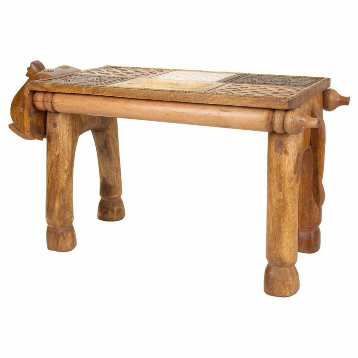 Soffbord Alexandra House Living Ljusbrun Mässing Mangoträ 30 x 37 x 71 cm - 5