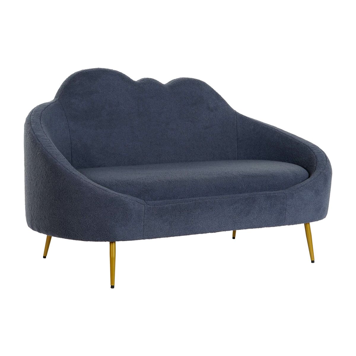 Soffa DKD Home Decor Blå Gyllene Metall Moln Scandi 155 x 75 x 92 cm - 3
