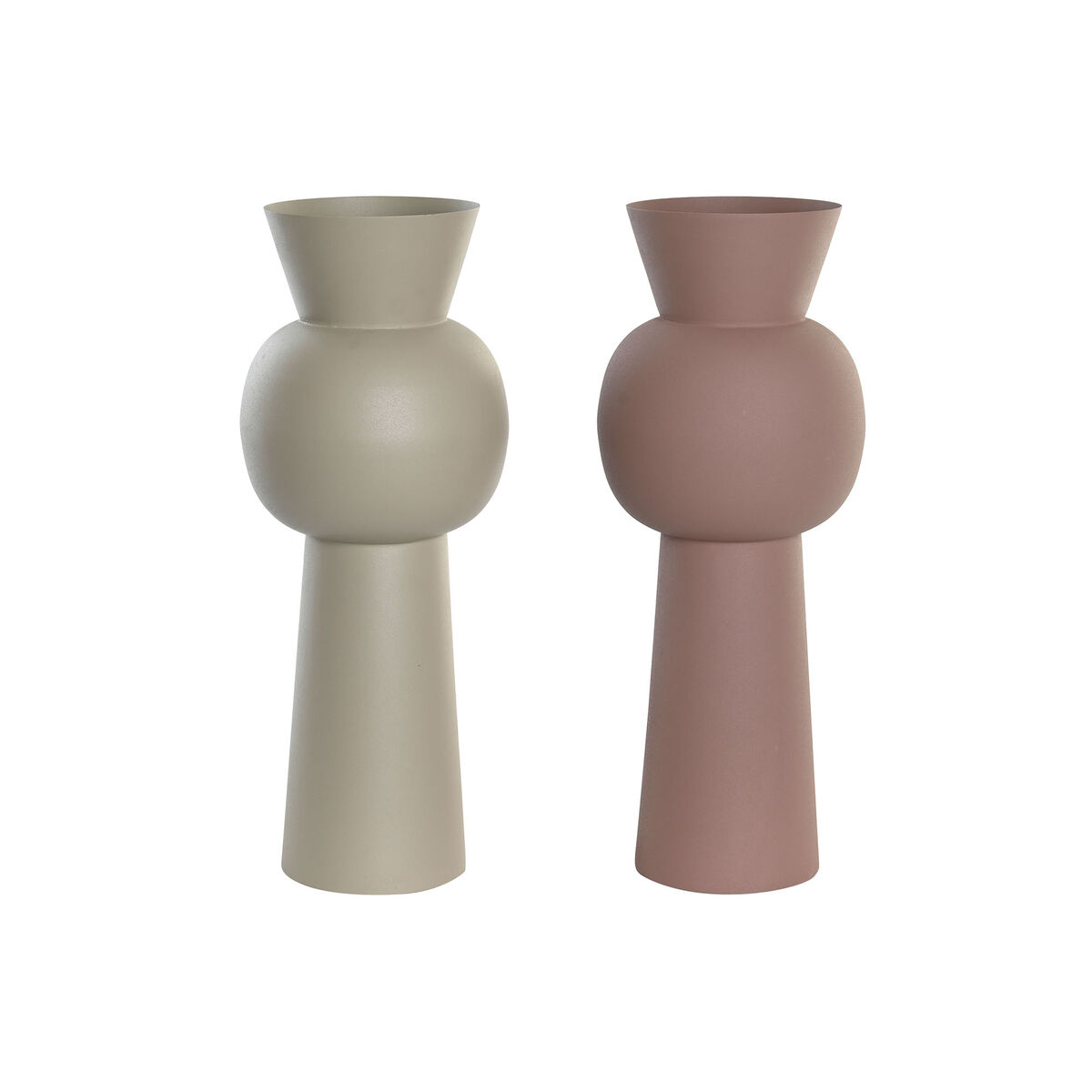 Vas DKD Home Decor Beige Rosa Järn 19 x 19 x 51,5 cm (2 antal)