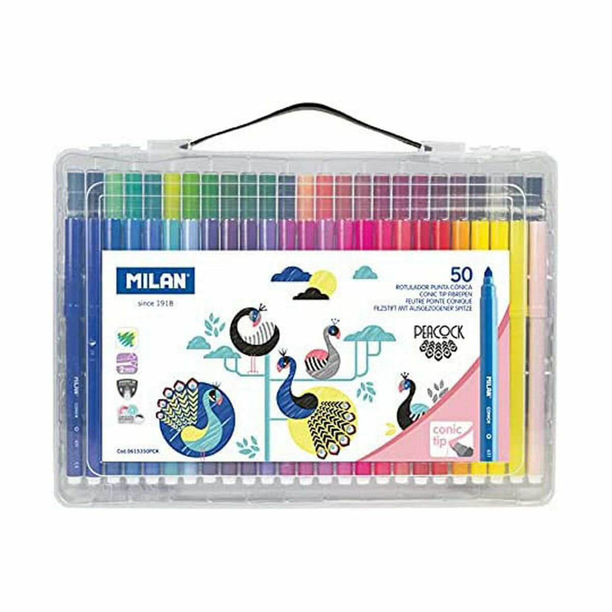 Tuschpennor Milan Conic Multicolour 50 Delar - 5