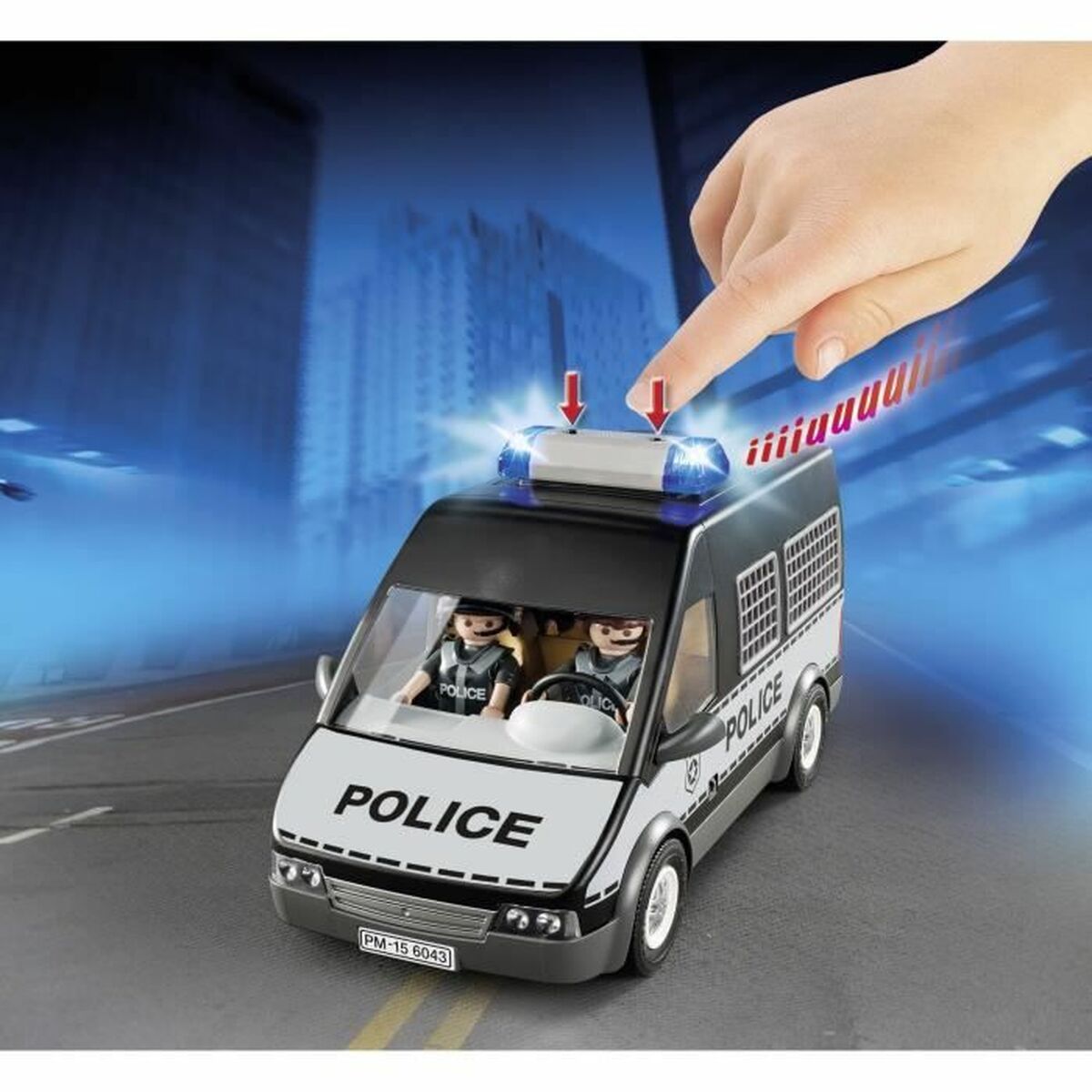 Playset Playmobil 6043 Police van with siren and flashing light - 4