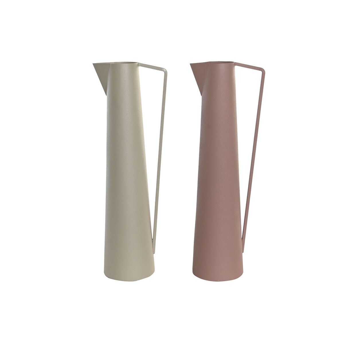 Vas DKD Home Decor 15 x 11 x 45 cm Beige Rosa Järn (2 antal)