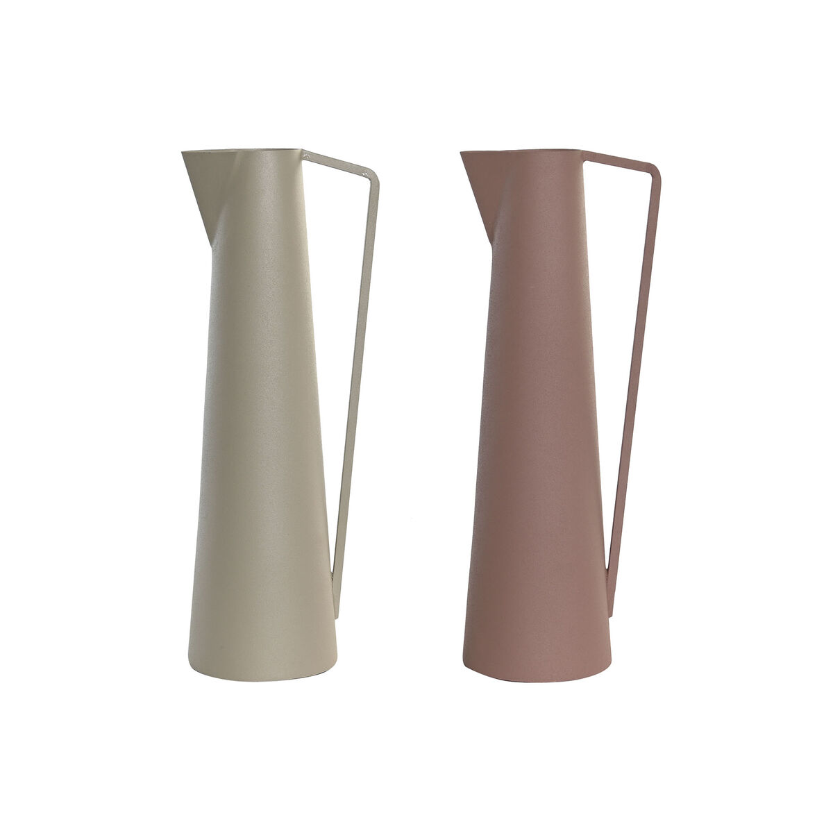 Vas DKD Home Decor Beige Rosa Järn 12 x 10 x 35 cm (2 antal)